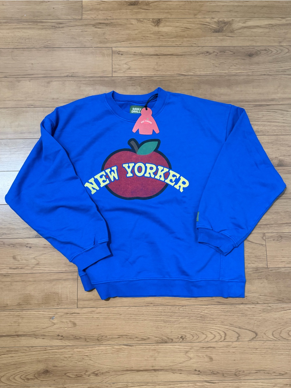 Daily Drills Royal Blue Sweatshirt with Red Apple Graphic